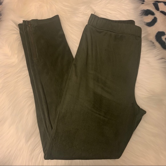 Forever 21 Pants - FOREVER 21 Army Green Suede Leggings